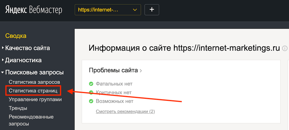 Эффективность тайтлов в Яндексе